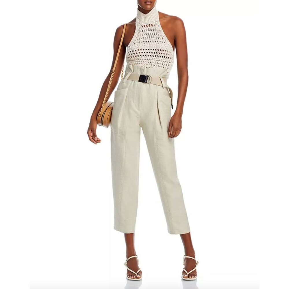 IRO Ewea Knit Halter Top Sand Tan Cream Womens Size Medium
